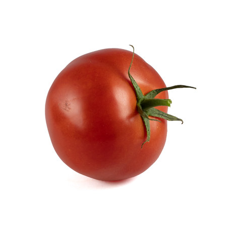 Tomato isolated on white background. With clipping path. Full depth of field.の写真素材