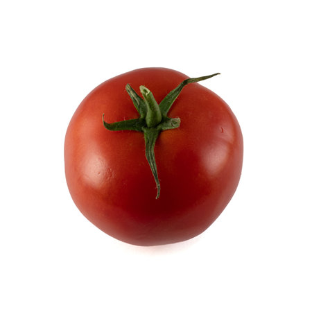 Tomato isolated on white background. With clipping path. Full depth of field.の写真素材