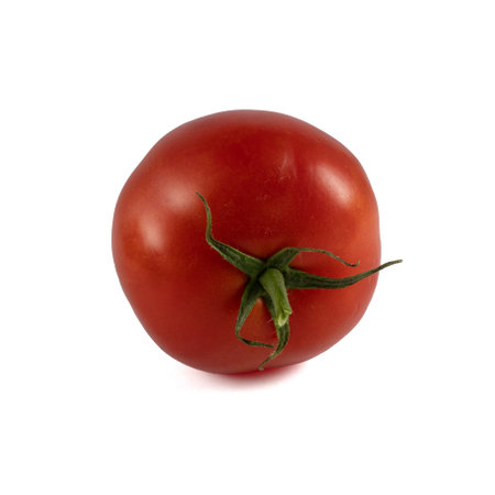 Tomato isolated on white background. With clipping path. Full depth of field.の写真素材