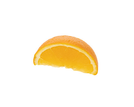 Orange slice isolated on white background Clipping Pathの写真素材