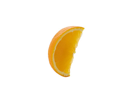 Orange slice isolated on white background Clipping Pathの写真素材