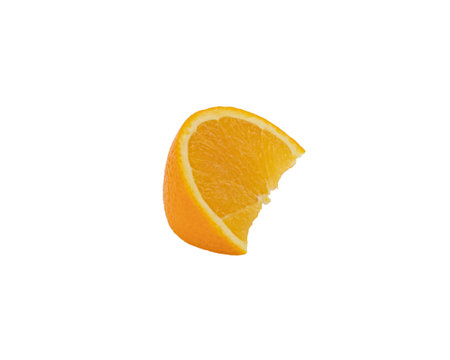 Orange slice isolated on white background Clipping Pathの写真素材