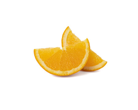 Orange slice isolated on white background Clipping Pathの写真素材