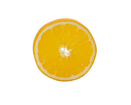Orange slice isolated on white background Clipping Pathの写真素材