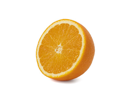 Orange slice isolated on white background Clipping Pathの写真素材