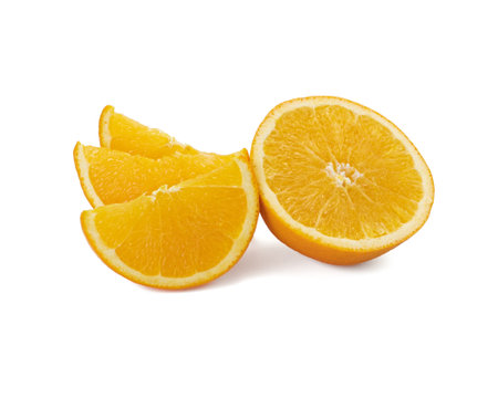 Orange slice isolated on white background Clipping Pathの写真素材