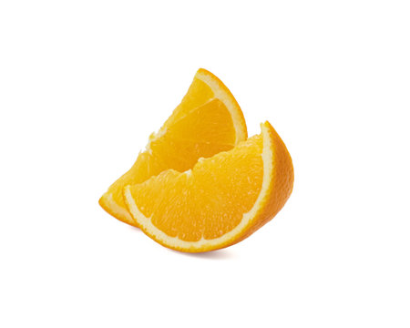 Orange slice isolated on white background Clipping Pathの写真素材