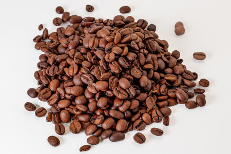 Photo of a Heap of Freshly Roasted Coffee Beansの写真素材