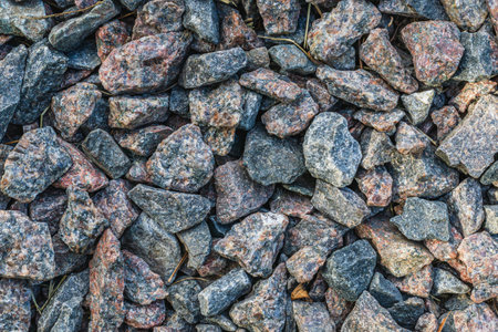 Top view of round river pebbles stones floorの写真素材
