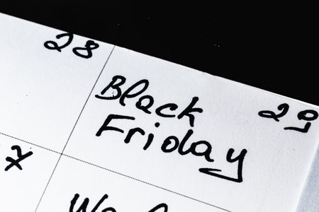 Black friday sale date on calendarの写真素材