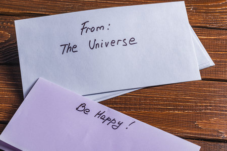 Spiritual message in the mail Photoの写真素材
