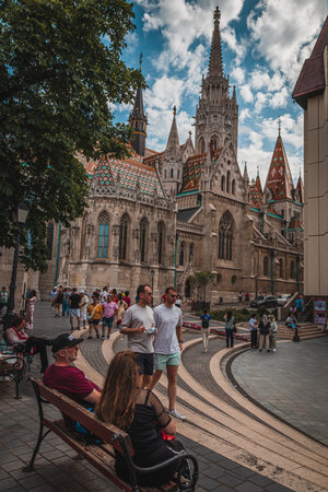 Roman Catholic Matthias Church and Fishermans Bastion Budapest Hungary 23.06.24のeditorial素材