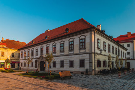 Baroque town of Varazdin square view, northern Croatia Varazdin Croatia 11.07.24のeditorial素材