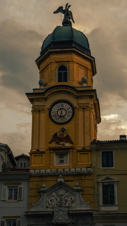 Rijeka Croatia 25.06.2024 City Clock Tower - Gradska uraのeditorial素材
