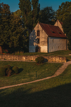 City park and old castle, landmark and museum Varazdin Croatia 11.07.24のeditorial素材
