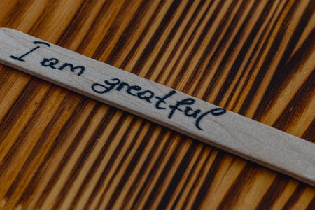 I am grateful, positive thoughts to increase self esteem, improvementの写真素材