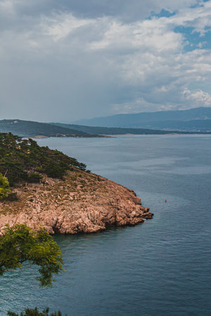 Location Krk island, Primorsko-Goranska Zupanija, Croatia, Europe. Scenic image of popular european travel destination. Discover the beauty of earth.の写真素材