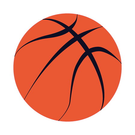 Basketball ball vector isolated design logo mark black fat lines orange whiteの写真素材