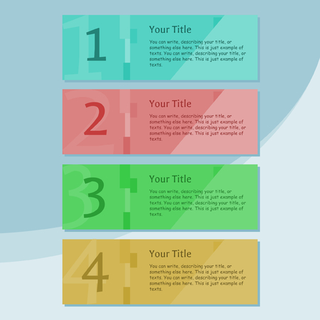 4 banners with different colorsのイラスト素材