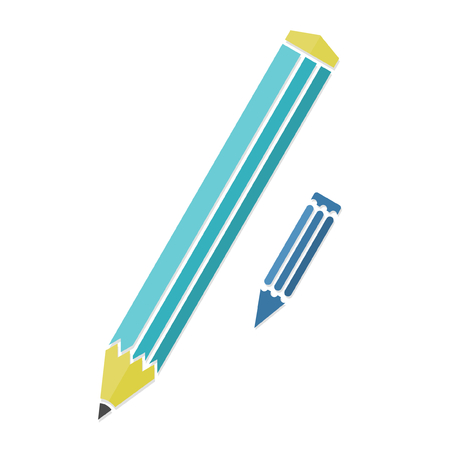 illustration of pencil with blue colorのイラスト素材