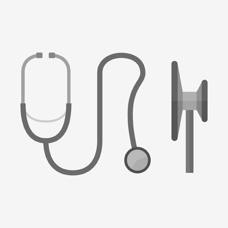 illustration of stethoscope with gray colorのイラスト素材