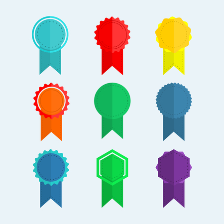 various badges with different colorsのイラスト素材