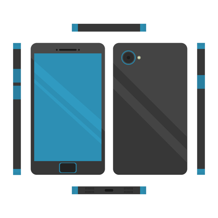 smartphone design with dark gray and blue colorsのイラスト素材