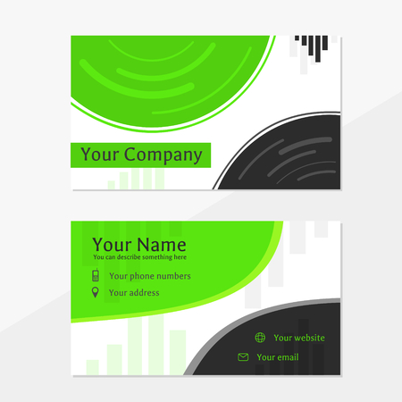 business card template with green and gray colorsのイラスト素材
