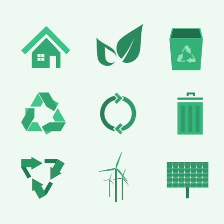 set of icons about green environmentのイラスト素材