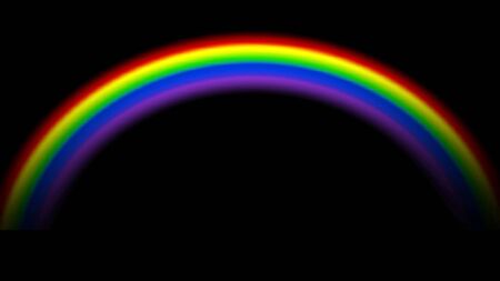 Rainbow on a black background.の写真素材