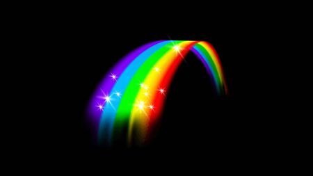 Rainbow on a black background.の写真素材
