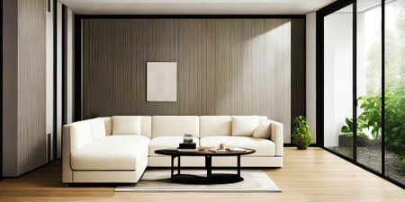 Mockup frame home sofa interior style modern,Generative AI.の素材