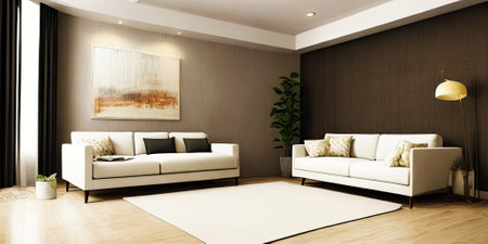 Mockup frame home sofa interior style modern,Generative AI.の素材