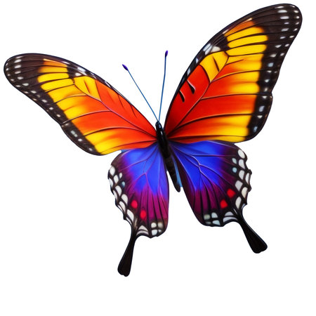 Butterfly solated on white background.generative ai.の素材