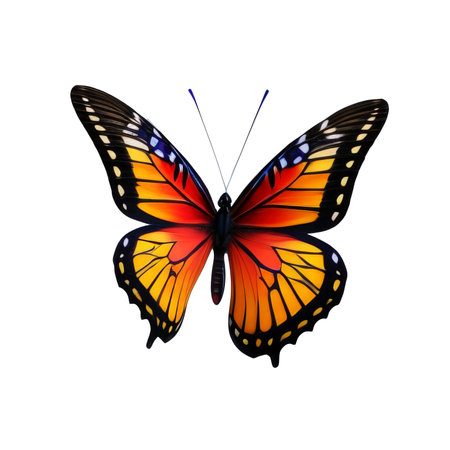 Butterfly solated on white background.generative ai.の素材