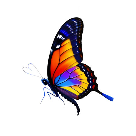 Butterfly solated on white background.generative ai.の素材