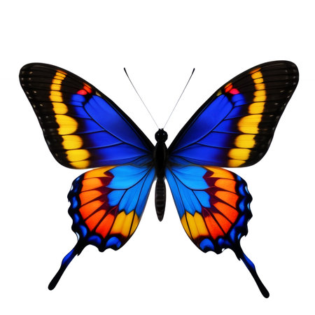 Butterfly solated on white background.generative ai.の素材