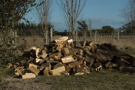 Pile of Split Firewoodの写真素材