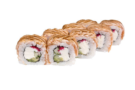 Grilled salmon sushi roll - japanese foodの写真素材