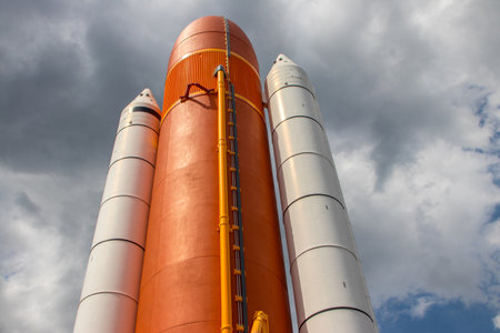 Kennedy Space Center Rocket Garden view on 31 July 2016 in Merritt Island, Florida. It is the launch site for every United States human space flight since 1968.のeditorial素材