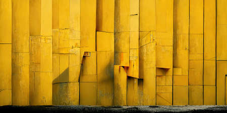 Abstract 3D illustration illusion of natural stone, plaster. art gallery.