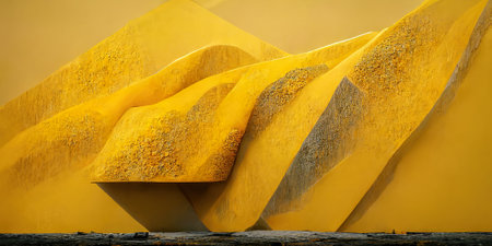 Abstract 3D illustration illusion of natural stone, plaster. art gallery.