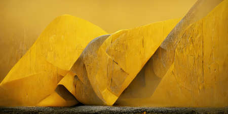 Abstract 3D illustration illusion of natural stone, plaster. art gallery.の写真素材