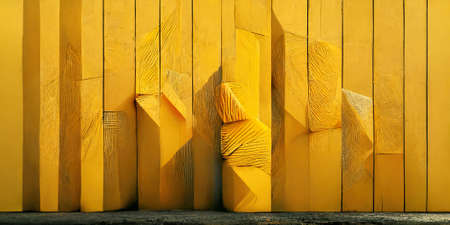Abstract 3D illustration illusion of natural stone, plaster. art gallery.の写真素材