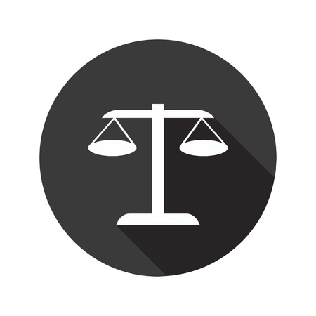 Libra vector flat icon with shadow. Round buttonのイラスト素材