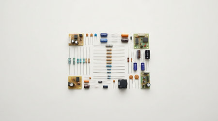 Assortment of Electronic Components Resistors and Capacitors