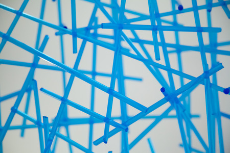 Macro vision on small glass blue pipesの写真素材