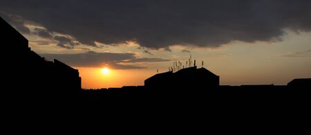 Silhouette in the eveningの写真素材