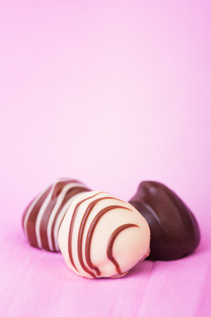 Pralines on Pink Backgroundの写真素材