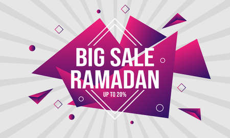 Modern dynamic for ramadan sale banner template design, special offer flash sale setのイラスト素材
